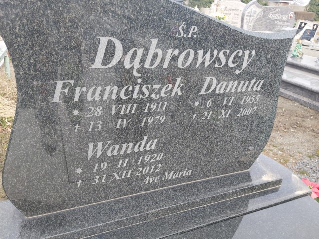 Danuta Dąbrowska 1955 Brzeg - Grobonet - Wyszukiwarka osób pochowanych